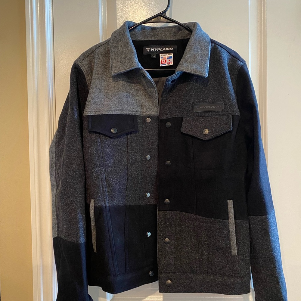 Men’s Two-Tone Gray & Black Wool Blend Jacket